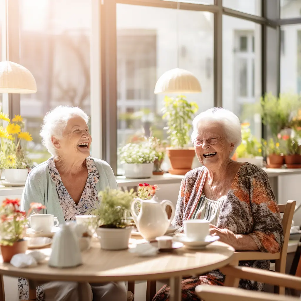 Senior female residents laughing together - Hellenic Aged Care