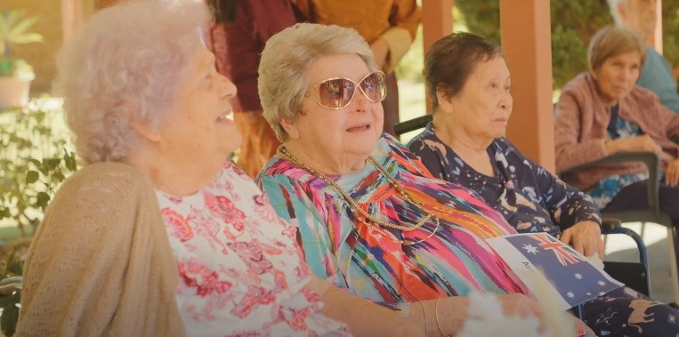 Senior residents at Hellenic aged care facility
